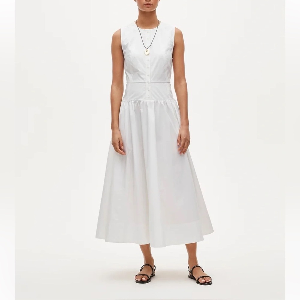 J crew White Sleeveless Midi Dress - Classic Summer Style size 12p New